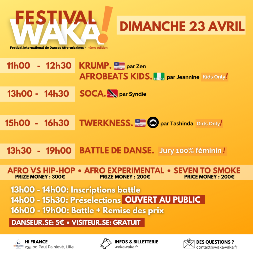 Programme Dimanche - Festival Waka Waka #5