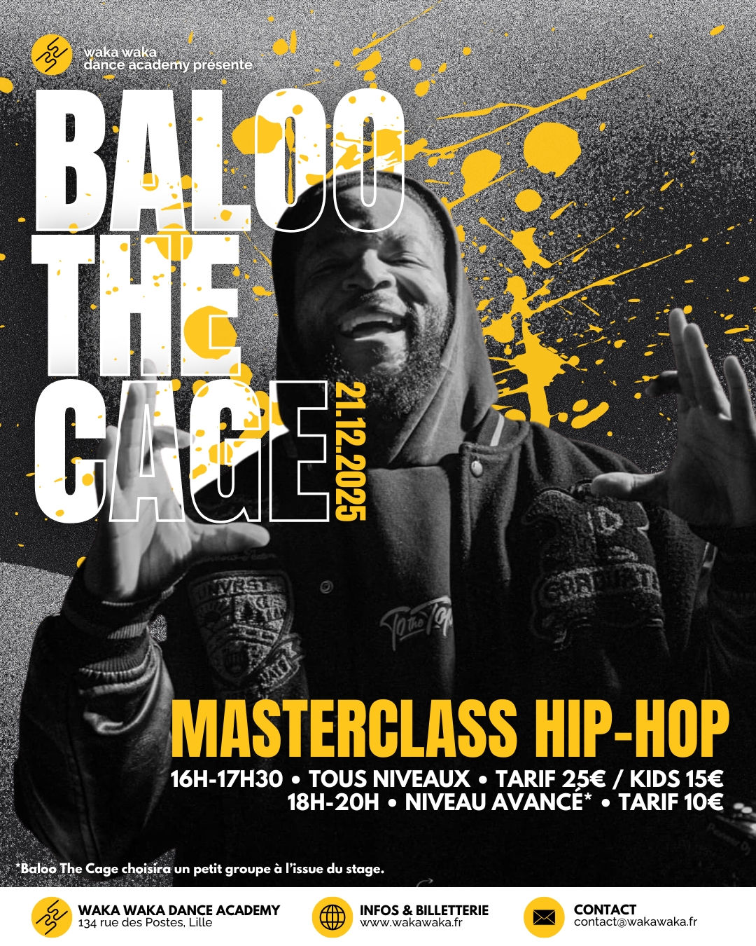 Masterclass Baloo the Cage - 21 décembre 2025 - Waka waka dance academy - Lille