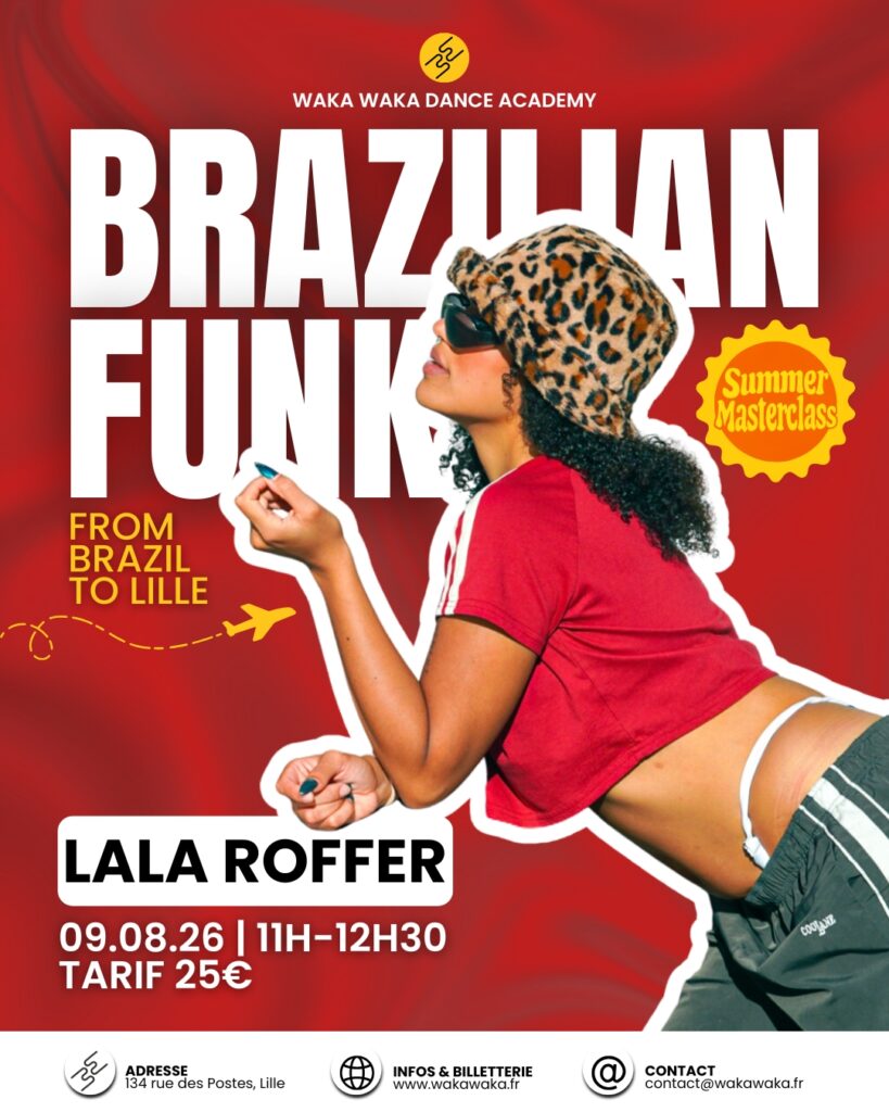 Affiche officielle, Masterclass de Brazilian Funk avec Lala Roffer à Lille le Dimanche 9 août 2026 de 11h à 12h30